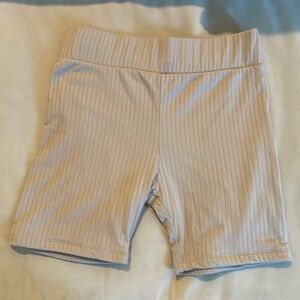 Lonely Ghost nude ribbed biker shorts